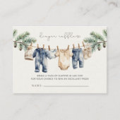 Kerst Vrolijk Klein Baby shower Luier Raffle Informatiekaartje (Voorkant)