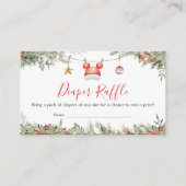 Kerst Vrolijk Klein Baby shower Luier Raffle Informatiekaartje (Voorkant)