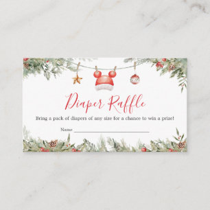 Kerst Vrolijk Klein Baby shower Luier Raffle Informatiekaartje