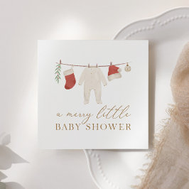Kerst Vrolijk klein Baby shower Servet