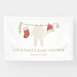Kerst Vrolijk klein Baby shower Spandoek