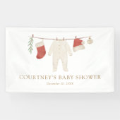 Kerst Vrolijk klein Baby shower Spandoek (Horizontaal)