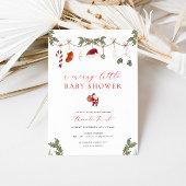 Kerst Vrolijk Klein Baby shower Uitnodiging