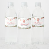 Kerst Vrolijk klein Baby shower Waterfles Etiket (Flessen)