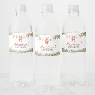 Kerst Vrolijk klein Baby shower Waterfles Etiket