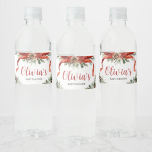 Kerst Vrolijk klein Baby shower Waterfles Etiket