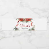 Kerst Vrolijk klein Baby shower Waterfles Etiket (Enkel label)