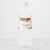 Kerst Vrolijk klein Baby shower Waterfles Etiket (Voorkant)