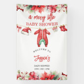 Kerst Vrolijk klein Baby shower Welkomstbord Spandoek (Verticaal)