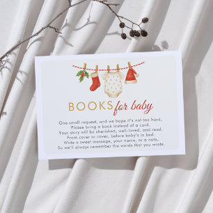 Kerst Vrolijk Kleine Baby shower Boeken voor Baby Informatiekaartje