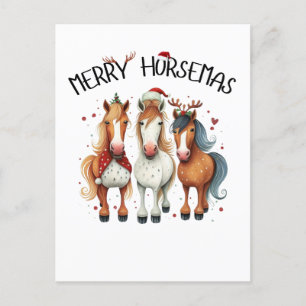 Kerst Vrolijk Paard Kerstmis Paard Briefkaart