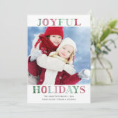 Kerst VROLIJKE FEESTDAGEN Foto Waterverf Feestdagenkaart (Staand voorkant)