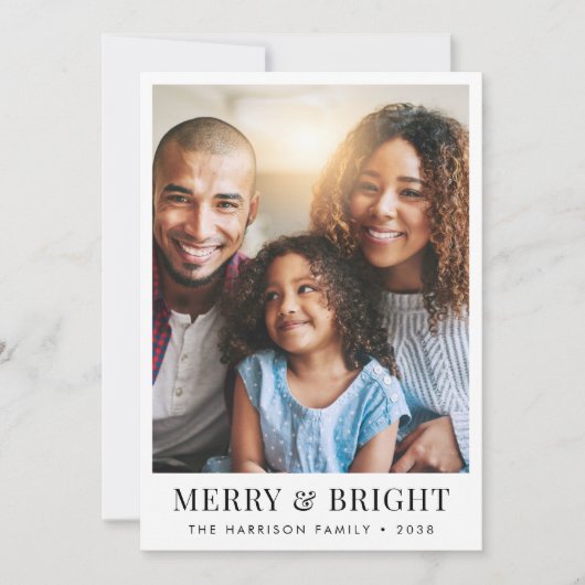 Kerst vrolijke heldere foto feestdagenkaart (Voorkant)