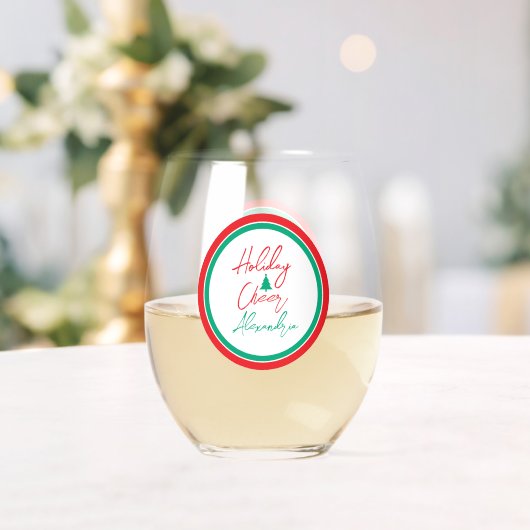 Kerst Vrolijkheid Script Kerstboom Feest Favor Wijnglas Zonder Voet (Insitu (Huwelijk))