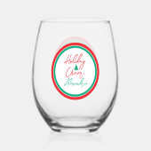Kerst Vrolijkheid Script Kerstboom Feest Favor Wijnglas Zonder Voet (Achterkant)