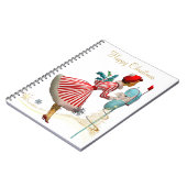 Kerst  vrouw gouden Xmas boom glitter Notitieboek (Linkerzijde)