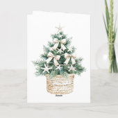 Kerst Vrouw met cadeau Kaart (Achterkant)