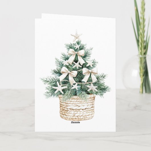 Kerst Vrouw met cadeau Kaart (Achterkant)