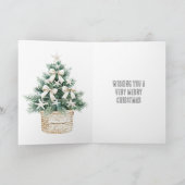 Kerst Vrouw met cadeau Kaart (Binnen)