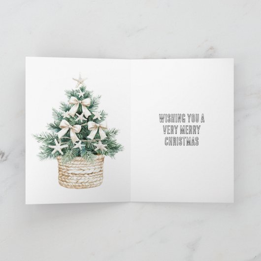 Kerst Vrouw met cadeau Kaart (Binnen)