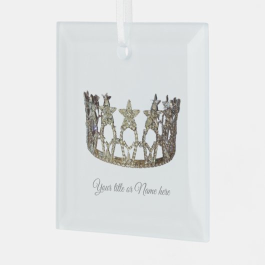 Kerst VS Pageant als Crown Glass Glas Ornament (Voorkant links)