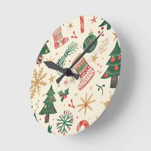 Kerst - Vul je huis - Muurklok Ronde Klok (Hoek)