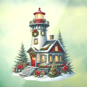 Kerst Vuurtoren Window Cling Raamsticker (Vel 3)