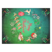 Kerst w / Santa's rendier tafelkleed (Voorkant (Horizontaal))