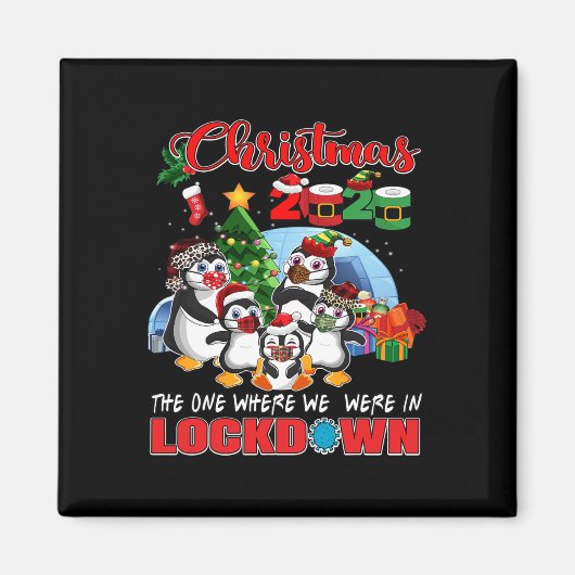 Kerst, waar we in Lockdown Pengui waren Magneet (Voorkant)