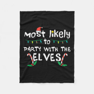 Kerst waarschijnlijk feest met elf kerst familie m fleece deken