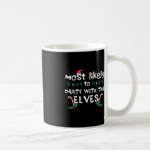 Kerst waarschijnlijk feest met elf kerst familie m koffiemok