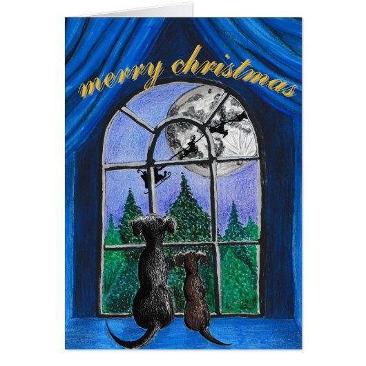 kerst "wachten op de kerstman" springador honden (Voorkant)