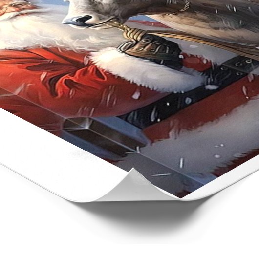 Kerst Wallart kaarten geschenken sticker servies Poster (Hoek)