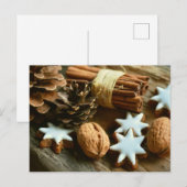 Kerst walnoten kaneel koekjes briefkaart (Voorkant / Achterkant)
