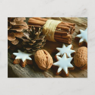 Kerst walnoten kaneel koekjes briefkaart