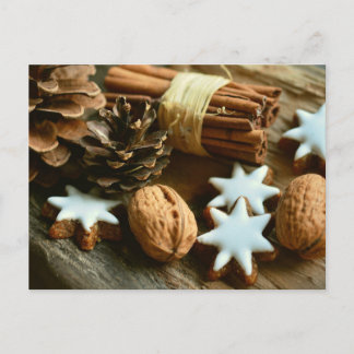 Kerst walnoten kaneel koekjes briefkaart
