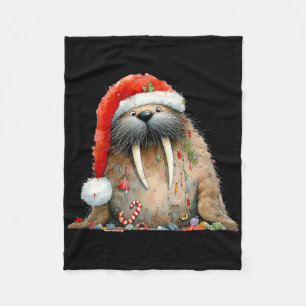 Kerst Walrus Fluffy Grappig Winter Schattig Walrus Fleece Deken