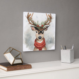 Kerst wandklok met rendieren