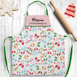 Kerst wanten Snoep rood groen Script Patroon Schort