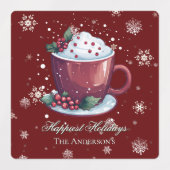 Kerst Warm Chocolade Gepersonaliseerd Rode Bakken Labels (Design 1)