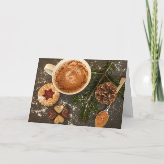 Kerst Warm Chocolademelk Kaart (Voorkant)