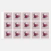 Kerst Warm Chocolademelk | Roze Roze Bakken Labels (Vel)