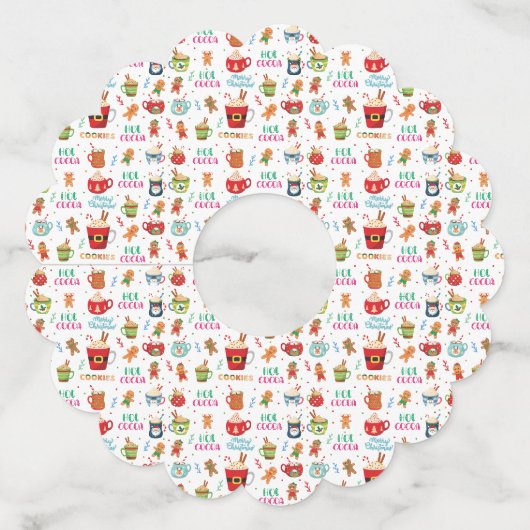 Kerst warm drank Cacao, Gemberkoekjes Wijnglaslabel (Voorkant)