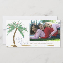 Kerst Warm Wishes, Palm Tree Beach Feestdagenkaart