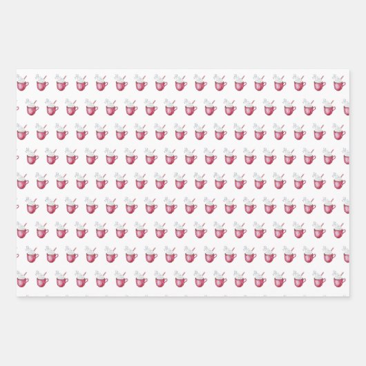 Kerst, warme cacao en koekjes inpakpapier vel (Voorkant 3)