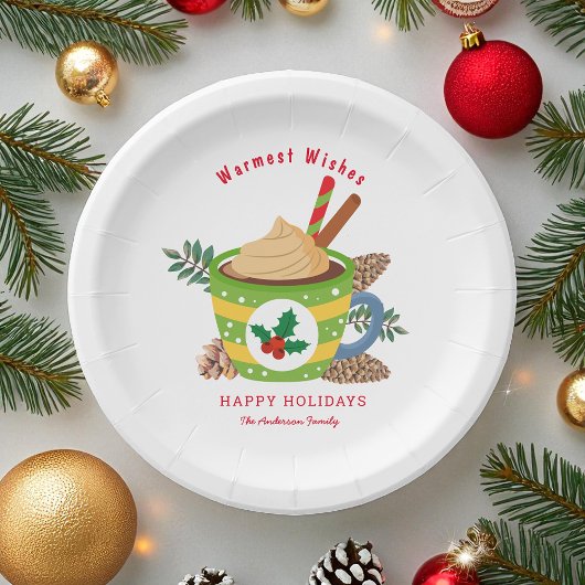 Kerst warme chocolade cacaobeker papieren bordje