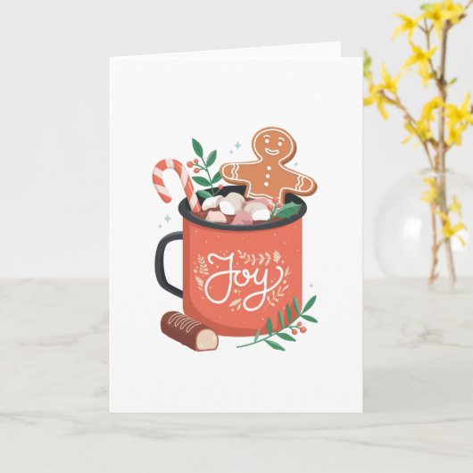 KERST WARME CHOCOLADE KAART (Gele Bloem)