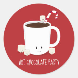 Kerst-warme chocolade warme cacao ronde sticker