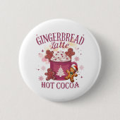 Kerst warme chocolademelk van gemberkoek latte ronde button 5,7 cm (Voorkant)