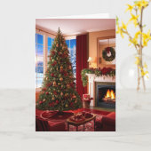 Kerst Warmte Kerst Kaart (Gele Bloem)